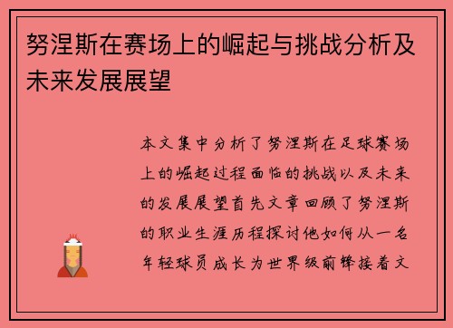 努涅斯在赛场上的崛起与挑战分析及未来发展展望